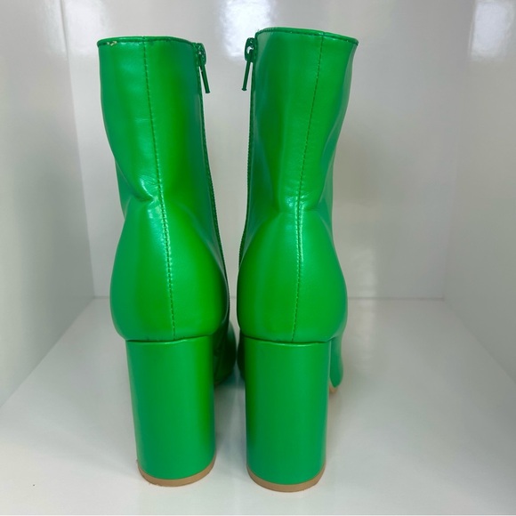 Women’s Streetwear Society Vibrant Green Heeled Boots, Size 6 - Picture 4 of 9